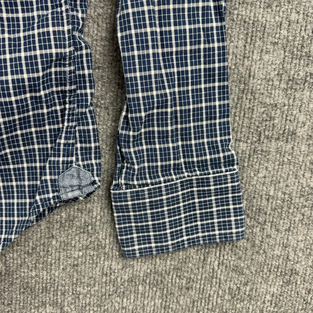 Banana Republic Shirt Mens Large Blue Check Long Sleeve Button Down Slim Fit